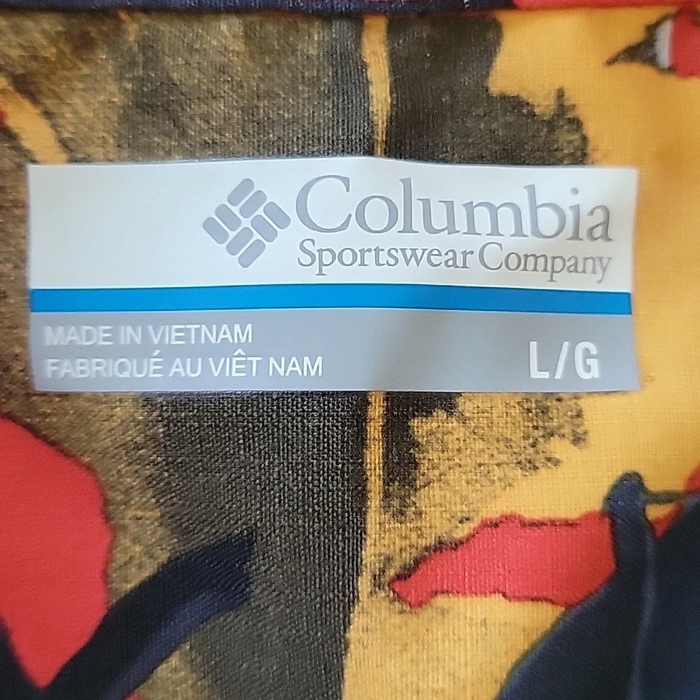 Columbia Hawaiian Tropical Omni-Wick Button Shirt Like New